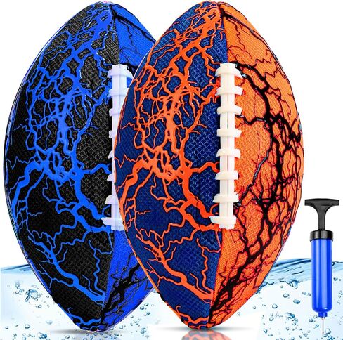 Jasonwell Pool Beach Water Football - 2Pack Strong Grip Waterproof Football for All-Weather Play Pool Toys Beach Games Outdoor Sports Toy Christmas Birthday Gifts for Kids Boys Teens Adults in Saudi Arabia