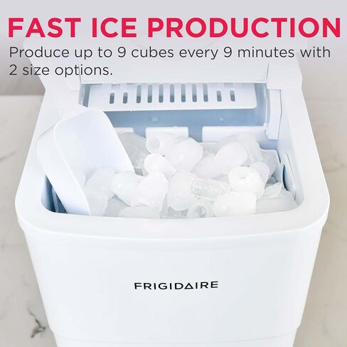 Frigidaire Portable Countertop EFIC108-WHITE Maker, Freestanding, 26LB ice per Day, WHITE in Saudi Arabia