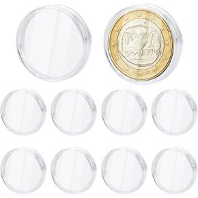 10 Pcs 42mm Clear Coin Capsules, Plastic Silver Dollar Coin Holder, Coin Cases for Collectors, Coin Plastic Case for Coin Collection American Silver Eagle Liberty Coin &JFK Half Dollar & Bitcoin
