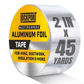 Lockport Aluminum Foil Tape 2" x225 ft - 3 Pack - Aluminum Tape - HVAC Duct Sealing, Dryer Vent, Heat Insulation Tape & Ductwork Repairs - Heat Resistant, Waterproof, Professional Grade