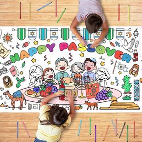 Giant 2025 Happy New Year Coloring Poster for Kids, 72x30 inch New Year's Eve Coloring Tablecloth with Paint Pens New Years Paper Tablecloth for New Year's Eve Games Gifts Activities Classroom Decor in Kuwait
