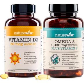 NatureWise فيتامين D3 5000iu (125 ميكروغرام) وظيفة العضلات الصحية، ودعم المناعة، غير معدل وراثيًا، خالي من الغلوتين في زيت الزيتون المضغوط على البارد، تختلف التعبئة والتغليف (كبسولة هلامية صغيرة)، 200 عدد