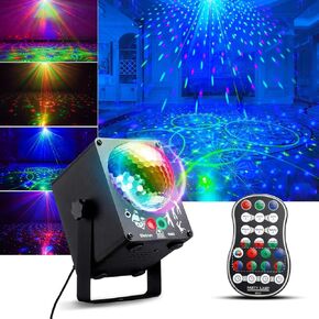Party Disco Stage Lights with Sound Activated, Bietrun 60 Effects RGB Laser Rave Lights Decor Projector Decorations Strobe Lighting with Remote Control for Indoor Birthday Halloween Karaoke Club KTV