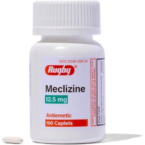 Rugby Meclizine 12.5mg. Antiemetic, 100CT (Pack of 1)