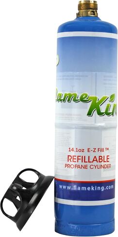 Flame King 1LB EMPTY Propane Cylinder Tank – Refillable – Reusable – Safe and Legal Refill Option – DOT Compliant – 16.4 oz for Camping, Backpacking, and Hiking, Green | camping-hammocks in Kuwait