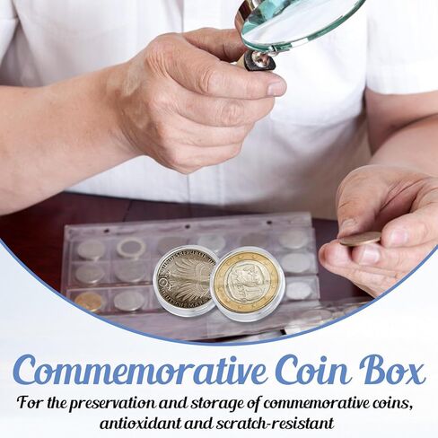 10 Pcs 42mm Clear Coin Capsules, Plastic Silver Dollar Coin Holder, Coin Cases for Collectors, Coin Plastic Case for Coin Collection American Silver Eagle Liberty Coin &JFK Half Dollar & Bitcoin in Kuwait