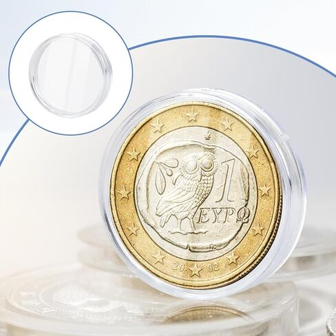 10 Pcs 42mm Clear Coin Capsules, Plastic Silver Dollar Coin Holder, Coin Cases for Collectors, Coin Plastic Case for Coin Collection American Silver Eagle Liberty Coin &JFK Half Dollar & Bitcoin in Kuwait