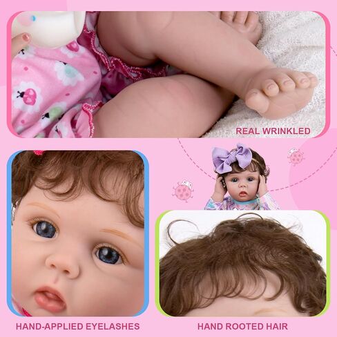 Aori Lifelike Reborn Baby Dolls - Realistic Baby Dolll 20 inch Real Life Girl Newborn Doll, Coming with Gift Box Set for Kids 3+ in Saudi Arabia