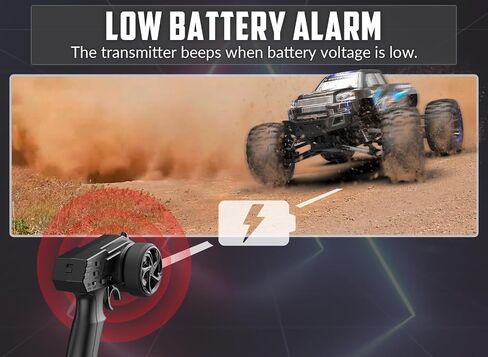 RACENT RC Truck 1:16 4x4 All Terrain RC Car 40KPH High Speed Remote Control Cars for Boys, Off-Road Monster Truck with 2.4Ghz Radio Control, 2 Batteries, Gifts for Kids Adults in Kuwait