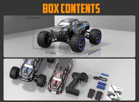 RACENT RC Truck 1:16 4x4 All Terrain RC Car 40KPH High Speed Remote Control Cars for Boys, Off-Road Monster Truck with 2.4Ghz Radio Control, 2 Batteries, Gifts for Kids Adults in Kuwait