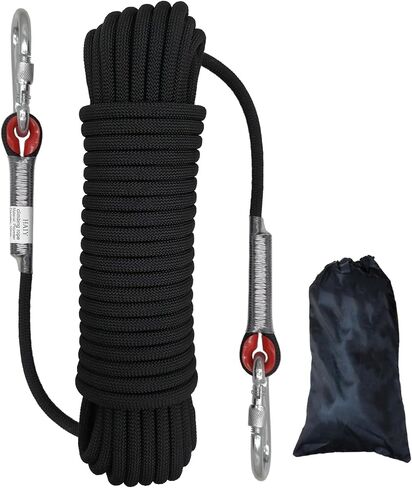 Outdoor Climbing Rope, Diameter 10mm Outdoor Static Rock Climbing Rope, Safety Rope for Escape, Fire Rescue, Parachute, Ice Climbing, Tree Climbing (Blue, 64ft) in Kuwait