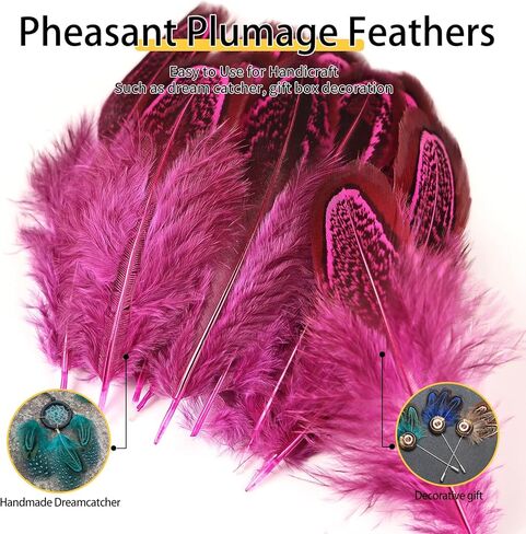 THARAHT Pheasant Plumage Feathers 120pcs Natural 2-3 Inches for Thanksgiving Crafts Hats Sewing Clothing Wedding Dream Catcher Decoration Feathers,Natural in Kuwait