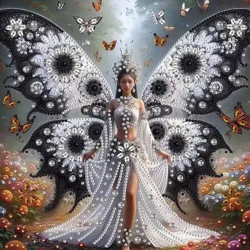 ZHUDENGXJL 5D Diamond Painting Kits for Adults,Colourful Angel Wings Fairy Diamond Art Kits for Adults,DIY Full Drill Diamond Dot Gem Art Kits for Adults Beginners,Wall Home Decor 12 X 12inch in Saudi Arabia