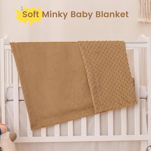 david's kids Minky Baby Blanket for Girls, Soft Lightweight Micro Fleece Blanket with Double Layer, Dotted Backing, Breathable Receiving Blanket for Newborns, 30x40 Inches, Cream in Saudi Arabia