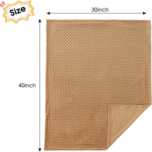 david's kids Minky Baby Blanket for Girls, Soft Lightweight Micro Fleece Blanket with Double Layer, Dotted Backing, Breathable Receiving Blanket for Newborns, 30x40 Inches, Cream in Saudi Arabia