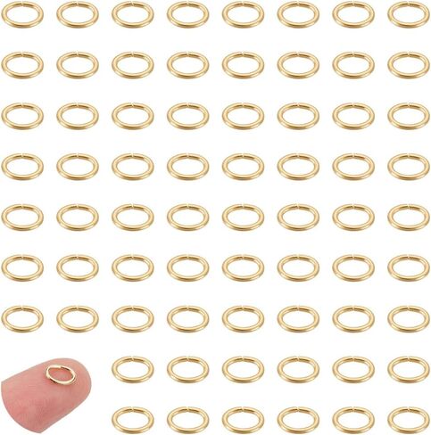 UNICRAFTALE 500Pcs 18K Gold Plated Oval Jump Rings 304 Stainless Steel 6mm Long Golden Rings for Jewelry Making DIY Craft Earring Bracelet Pendant Choker in Saudi Arabia