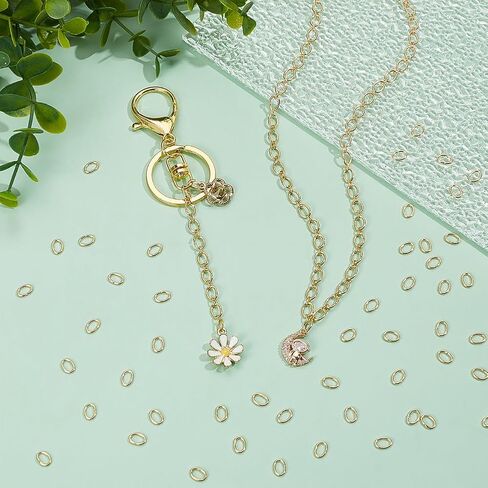UNICRAFTALE 500Pcs 18K Gold Plated Oval Jump Rings 304 Stainless Steel 6mm Long Golden Rings for Jewelry Making DIY Craft Earring Bracelet Pendant Choker in Saudi Arabia