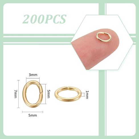UNICRAFTALE 500Pcs 18K Gold Plated Oval Jump Rings 304 Stainless Steel 6mm Long Golden Rings for Jewelry Making DIY Craft Earring Bracelet Pendant Choker in Saudi Arabia