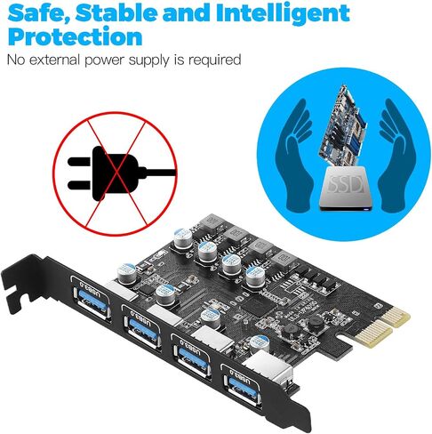 PCIe to USB 3.0 Expansion Card 7 USB Ports (4 USB Type-A and 3 USB Type-C Ports), PCI Express USB Add in Card for Desktop PC Host Card Support Windows 10/8/7/XP and MAC OS 10.8.2 Above in Saudi Arabia