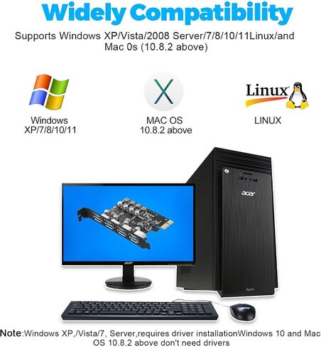 PCIe to USB 3.0 Expansion Card 7 USB Ports (4 USB Type-A and 3 USB Type-C Ports), PCI Express USB Add in Card for Desktop PC Host Card Support Windows 10/8/7/XP and MAC OS 10.8.2 Above in Saudi Arabia