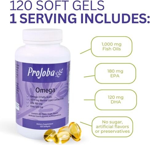 PROJOBA Omega 3 Essential Fatty acids, EPA and DHA - 120 CAPS - 2 Pack in Saudi Arabia