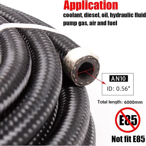 مجموعة خط الوقود المضفر من النايلون MUGE RACING 6AN 12FT CPE، خرطوم خط الوقود مع أطراف خرطوم ومشبك فاصل خرطوم (معرف 0.34 بوصة) in Kuwait