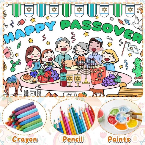 Giant 2025 Happy New Year Coloring Poster for Kids, 72x30 inch New Year's Eve Coloring Tablecloth with Paint Pens New Years Paper Tablecloth for New Year's Eve Games Gifts Activities Classroom Decor in Kuwait