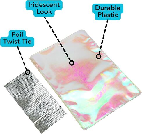 Iconikal Cello Bags, Iridescent Holographic, 6 x 9-Inch, 100-Count in Kuwait