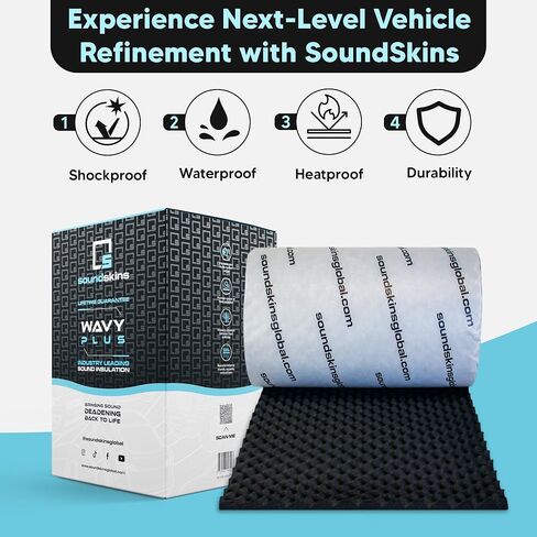SSK-Wavy 315mil/8mm Lightweight Closed Cell Foam Mat - 32.3 sqft. Vibration Dampening and Sound Deadening in Saudi Arabia