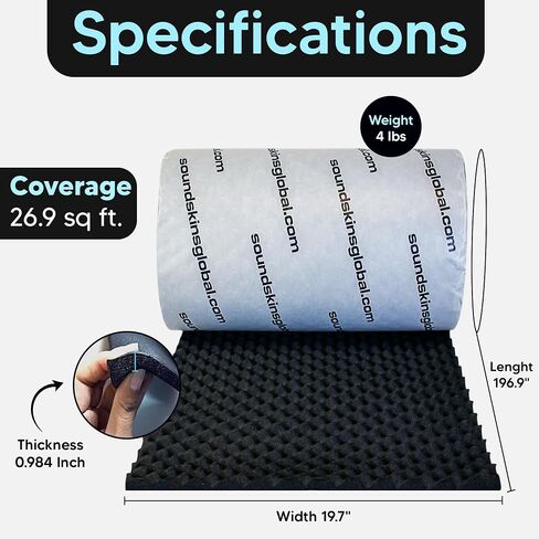 SSK-Wavy 315mil/8mm Lightweight Closed Cell Foam Mat - 32.3 sqft. Vibration Dampening and Sound Deadening in Saudi Arabia