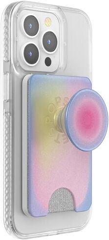 PopSockets Phone Wallet with Expanding Grip and Adapter Ring for MagSafe, Phone Card Holder, Wireless Charging Compatible, Wallet Compatible with MagSafe - All Smiles in Kuwait