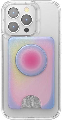 PopSockets Phone Wallet with Expanding Grip and Adapter Ring for MagSafe, Phone Card Holder, Wireless Charging Compatible, Wallet Compatible with MagSafe - All Smiles in Kuwait