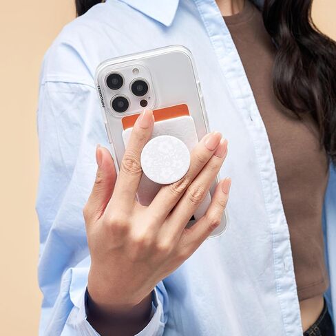 محفظة هاتف PopSockets مع قبضة ممتدة وحلقة محول لـ MagSafe، حامل بطاقة الهاتف، متوافقة مع الشحن اللاسلكي، محفظة متوافقة مع MagSafe - كل الابتسامات in Kuwait