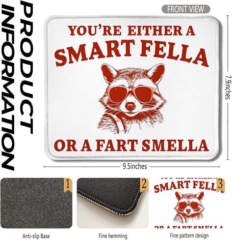 Funny Mouse Pad, It's Called Trash Can Not Trash Cannot Funny Raccoon Mouse Pad, Raccoon Gifts, Funny Raccoon Mouse Pad for Wireless Mouse Computers Laptop Desk Accessories, 9.5x7.9 Inch in Saudi Arabia