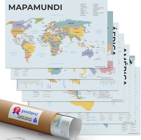 Spanish Language Latin American Country Labels for the Classroom, Non-Adhesive, Set of 18, 12 x 3 Inches in Kuwait