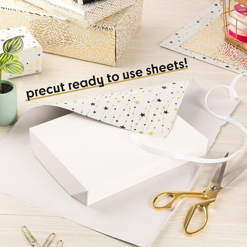 Christmas Wrapping Paper Sheets- 40 Precut Sheets Christmas Gift Wrap Paper- Christmas Paper Wrapping Sheets (30"x20")- 8 Unique Patterns of Holiday Wrapping Paper, 40 Sheets in Kuwait