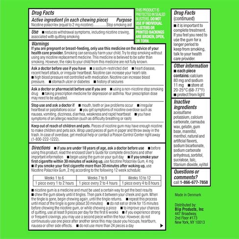 Blip NRT Nicotine Gum - 2mg Fruit Freeze Flavor (20 Count) - Help Quit Smoking Aid, Reduce Cravings - Nicotine Replacement in Kuwait