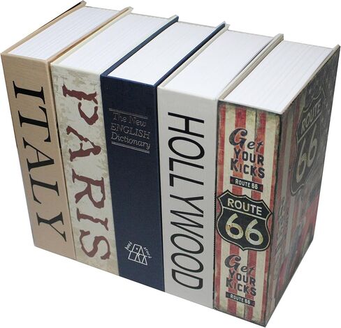 SEPOX® 4 Pcs Set Large Book-Safe Lock-Box: World Renowned Views, Large Hidden Storage with Key-Lock, Perfect Disguised Safe & Gift for Dorm, Home & Office Safe-Book in Kuwait