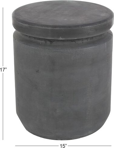 Deco 79 Stool, 14"L x 14"W x 16"H, DARK GRAY in Kuwait