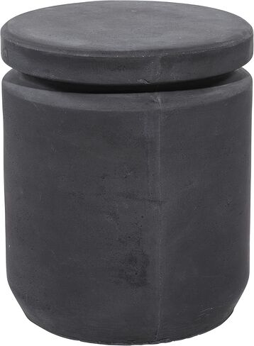 Deco 79 Stool, 14"L x 14"W x 16"H, DARK GRAY in Kuwait