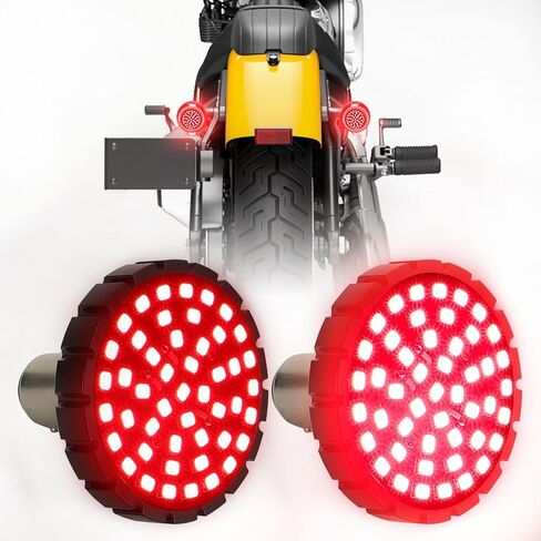 SUNPIE دراجة نارية LED بدوره إشارات نمط مسطح متوافق مع Harley Davidson Electra Glide Road King Heritage Softail Classic Road Glide Classic 1994-20219، مقبس أبيض كهرماني 1157 in Kuwait