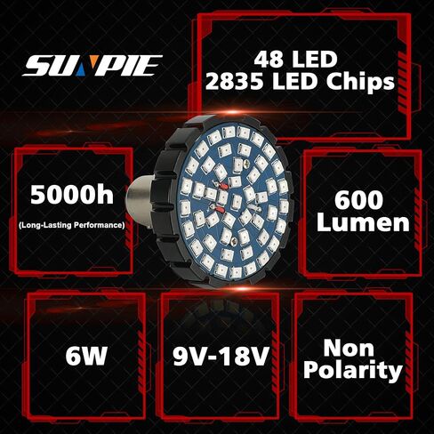 SUNPIE دراجة نارية LED بدوره إشارات نمط مسطح متوافق مع Harley Davidson Electra Glide Road King Heritage Softail Classic Road Glide Classic 1994-20219، مقبس أبيض كهرماني 1157 in Kuwait
