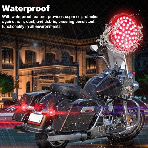 SUNPIE دراجة نارية LED بدوره إشارات نمط مسطح متوافق مع Harley Davidson Electra Glide Road King Heritage Softail Classic Road Glide Classic 1994-20219، مقبس أبيض كهرماني 1157 in Kuwait