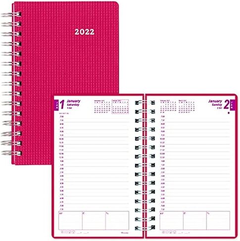 Brownline® 2025 DuraFlex Daily/Monthly Planner, Appointment Book, 12 Months, January to December, Twin-Wire Binding, 8" x 5", Raspberry (CB634V.RAS-25) in Kuwait
