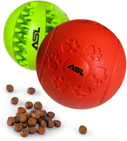 Pet Puzzle Toy 1 Pack (2 Balls) – Treat Dispensing, Chew & Interactive Dog Toys for Mental Stimulation, Slow Feeding, Dental Care, Teething Relief, Training, Boredom, Enrichment, and Smart Dogs. in Kuwait