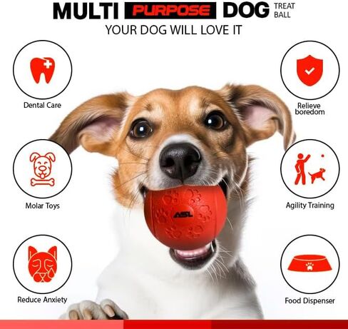 Pet Puzzle Toy 1 Pack (2 Balls) – Treat Dispensing, Chew & Interactive Dog Toys for Mental Stimulation, Slow Feeding, Dental Care, Teething Relief, Training, Boredom, Enrichment, and Smart Dogs. in Kuwait