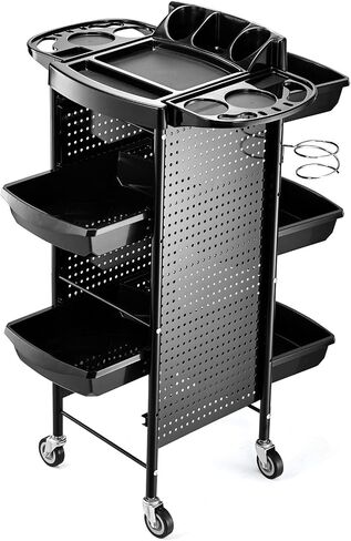 Beauty Salon Trolley, Hair Salon Cart with Drawers, 4-Tier Rolling Esthetician Side Table with Wheels, Multi-use Mobile Utility Cabinet for SPA Massage Tattoo Facials Barber Storage in Saudi Arabia