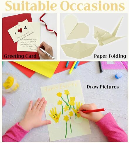 60 sheets 8.5 x 11 Inches Colored Card Stock Printer Paper,65 lb,Thick Construction Paper for Card Making, Scrapbooking,School Office Home Decor Supplies in Kuwait