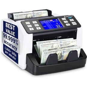 Carnation CR5 Mixed Denomination Money Counter Machine - Money Counter with UV/MG/IR Counterfeit Detection - Value Count 1000N/M Counting Speed and Supported Currency USD/CAD/BRL/MXN/ARS/Pen/Any