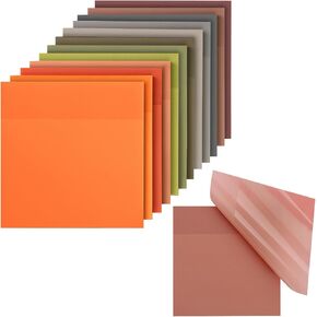 Mr. Pen- Transparent Sticky Notes, 3"x3", Earthy Colors, 12 Pads, 600 Sheets, See Through Sticky Notes, Bulk Sticky Notes Transparent, Translucent Sticky Notes, Clear Transparent Sticky Notes Clear